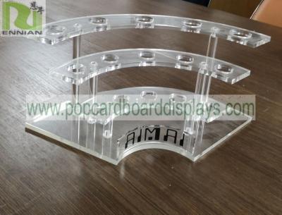 China PS Material Bottles POP Clear Acrylic Display Stands Eco - Friendly With Holes for sale