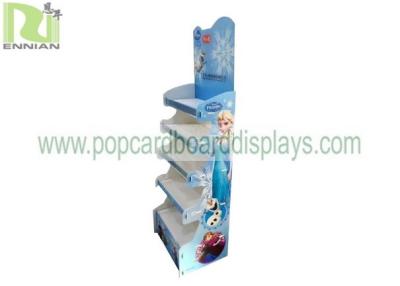 China 4 Tiers Pop Display Shelf Stand , Plastic Hollow Plate Corrugated Display Rack for sale