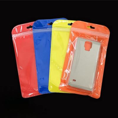 China Shock Resistance Top Sales Cell Phone Case Packaging Custom Printed Heat Seal Ziplock Plastic Bag With Header for sale