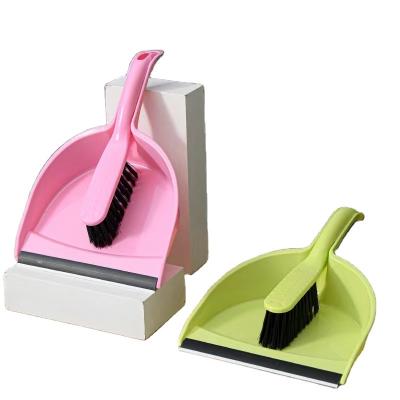 China Eco-Friendly Household High Quality Soft Bristle Cleaning Pastel Colors Short Handle Small Dustpan Home Cleaning Set for sale