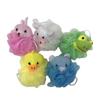 China EXFOLIATE Eco-friendly Baby Shape Cartoon Sponge Baby Bath Custom Kids Animal Bath Sponge Ball for sale