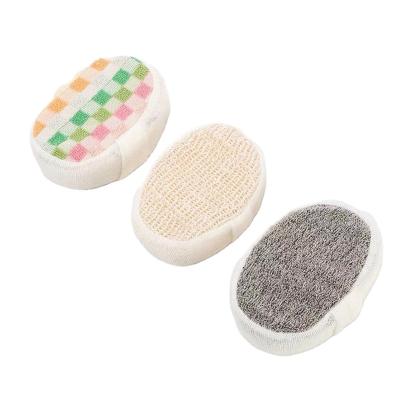 China EXFOLIATE hot sale natural sisal scrubber for body cleaning cotton exfoliating bath sponge for sale