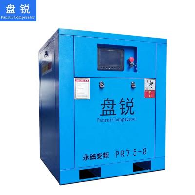 China Panrui Lubricated Silent Energy Saving Screw Air Compressor With Inverter for sale