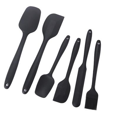 China Low Price 6Pcs Food Grade Silicone Stocked Heat Resistant Spatula Set For Kitchen Cooking Eco-friendly Baking Products For Kitchen for sale