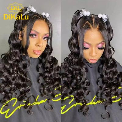 China Cheap 360 Lace Front Human Hair Wig, Loose Lace Front Wigs For Women Silky Straight Wave Wave, Pre Plucked With Baby Hair Peruvian Remy Hair Lace Wig for sale