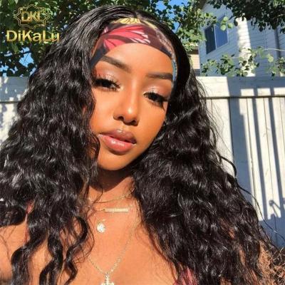 China Silky Straight Wave Cuticle Aligned Hair Band Wigs For Black Women, Custom Curly Bundles With Half Headband Wig, Wigs With Attached Headband for sale