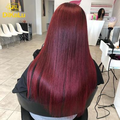 China Water Wave Wholesale 130% Density Brazilian Wigs 1B 99J Red Hair Vigin Hair Brazilian Lace Front Wig For Black Woman for sale