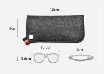 China Custom Laser Printing Wool Felt Bags , Open Type Felt Glasses Pouch for sale