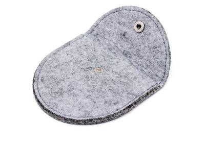 China Light Grey Handmade Felt Coin Bags 11.5*9.5 Cm Small Felt Bags for sale