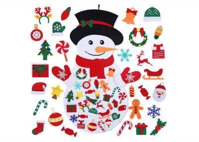 China 39 X 26 Inch Childrens Felt Handicraft Snowman Set With 36pcs Ornaments for sale