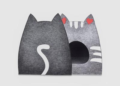 China Sublimation 50*35*58cm Cat Shape Collapsed Felt Pet Cave for sale