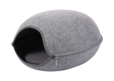 China 39*26cm Puppy Detachable Felt Pet Cave With Cushion for sale