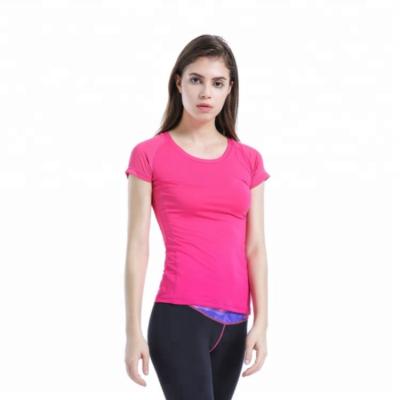 China Breathable Custom Printing Design Sports High Quality Quick Dry Fitness Simply Running No Brand Lady Round Neck Short Sleeve Casual T-Shirt for sale