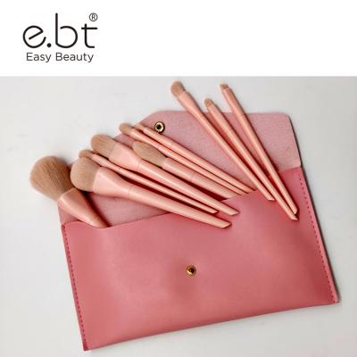 China Eco-Friendly Custom Cute Logo Vegan Makeup Brush Bag Synthetic Flat Brush Makeup Brush Set Makeup Brush for sale