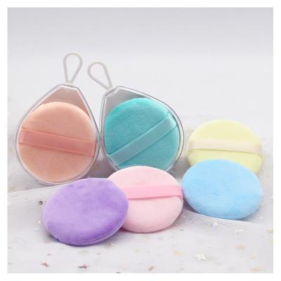 China Hot Sale Professional Soft Velvet New Style Facial Sponge Powder Makeup Remover Comfortable Cosmetic Round Powder Puff for sale