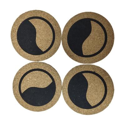 China Viable Custom Promotional Gift China Factory Current Silk Printing LOGO Design Coffee Beer Pure Cork Coaster for sale