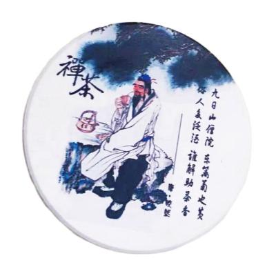 China Sustainable Plant Custom Home Decoration Mug Coaster Soak Up Water Ceramic Coaster for sale