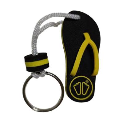 China Promotion Gift Guangzhou Factory Free Sample Black Three Layers Yellow Mini Shoe Shape Floating Foam EVA Keychain for sale