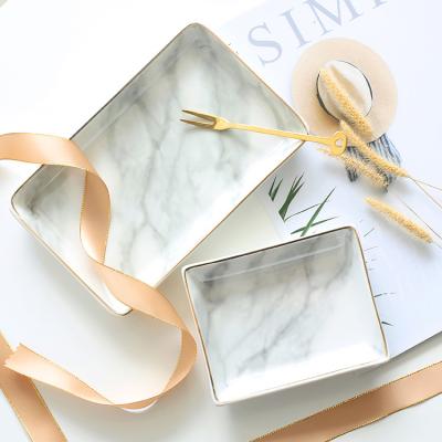 China Gray Marble Veins Ring Dish Luxury Sandstone Jewelry Holder Small Decorative Tray Customized Acceptable Customized LOGO for sale