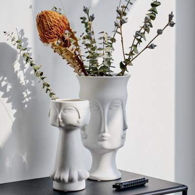 China Minimalist Vintage Vase Home Decor White Flower Vase for sale