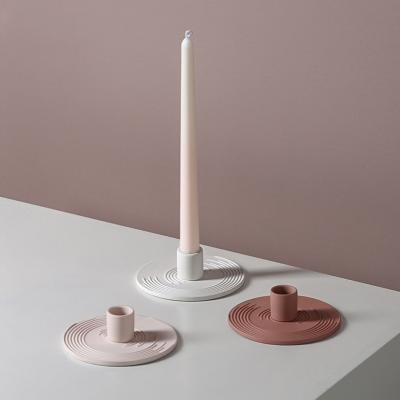 China Nordic Home Room Model Soft Furnishings Home Decoration Accessories Porcelain Candlestick Holder for sale