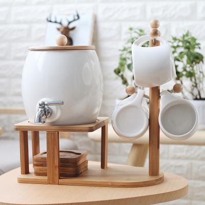 China Sustainable Unique Water Pot Set With Cup Personalized European Porcelain Teapot And Kettle Set for sale