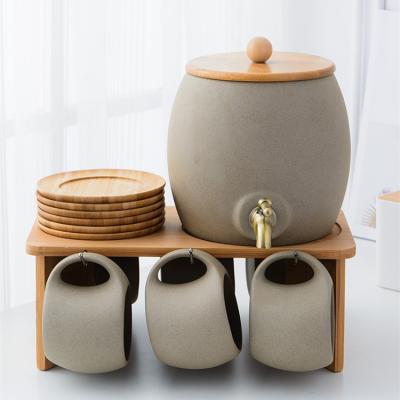 China Sustainable Eco - Friendly Ceramic Drinking Solid Water Jug Set for sale