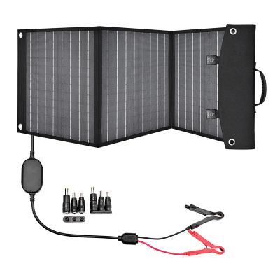 China Monocrystalline Silicon Cell 60W 18V Monocrystalline Portable Solar Panel High Efficiency Waterproof Solar Panel Charger with USB/DC Output for sale