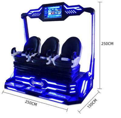 China VR entertainment virtual reality vr cinema game machine 3 multiplayer seats racing VR game simulator en venta