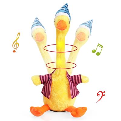 China Hot Selling Duck Electric Singing Singing Toy Dancing Singing Plush Toys Hot Selling Soft Short Plush Repeating Dancing Stuffed Duck For Kids for sale