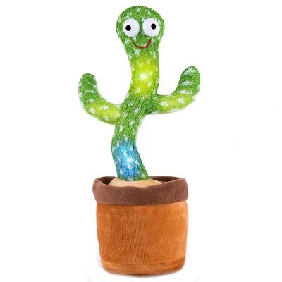 China Soft Material Eco-friendly Cactus Toy Imitate Talking Dancing Plush Dancing Saxophone Cactus Recording Stuffed Toys with Light and 120 English Songs for sale