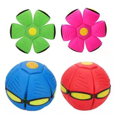 China Sports Toys 3 Lights Transformed UFO Parent--kid Toy LED Ball Flying Bouncing Disc Magic Ball For Kids for sale