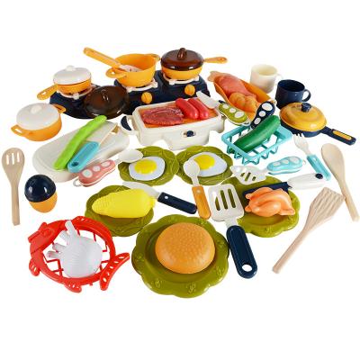 China Environmental Kitchen Play House Toy Set Thinning Simulation Cooking Toys Tableware Food Vegetables For Girls for sale