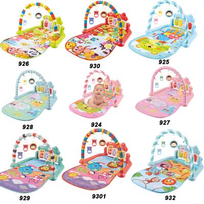 China Hot Selling Baby Piano Play Gym Baby Exercise Baby Sports Ability Eco-friendly Pedal Play Mat Light and Music Gym Toys Fitness Rack with Kick Toys for Kids for sale