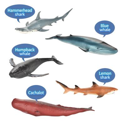 China Eco-friendly Marine Life Animal Model Toy Set PVC Simulation Material Animal Hammerhead Fish Sharks Figure Toys For Children for sale