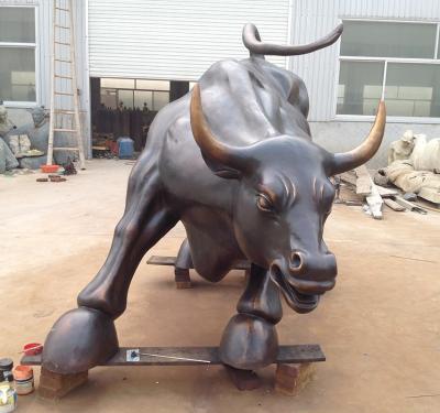 China Europe Customized Bronze Sculpture Wall Street Bull Statue Garden Decoration Large Wall Street Bull Pure Bronze Urban Sculpture Cast Iron for sale