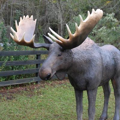 China Classical Animal Metal Life Size Craft Statue Large Elk Moose Bronze Sculpture Made In China for sale