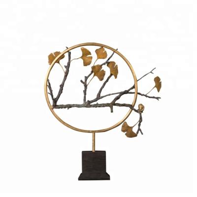 China Europe Flower Statues Metal Art Bronze Abstract Palm Leaves Sculptures for sale