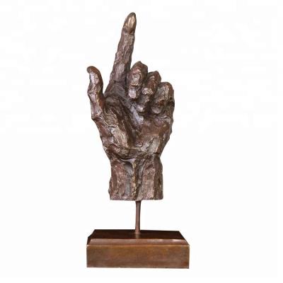 China Europe ArtsHom DS-738 Simple Modern Abstract Bronze Hand Statue Gestures Sculpture Lost Wax Art Collection for sale