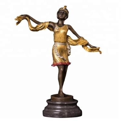 China Europe Design European Metal Figure Art Metal Figure Figurines Human Lady Figure Statue for sale