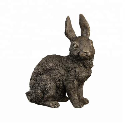 China Europe ArtsHom DW-015 gift decoration rabbit bronze figurines hare animal statue for fengshui for sale