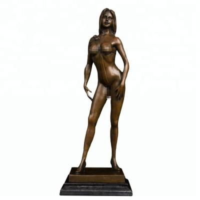 China Europe small size artwork folded bronze work nude women for home decoration for sale