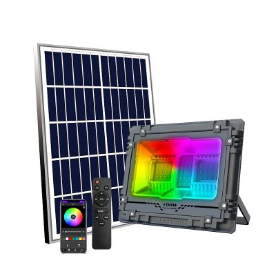 China LANDSCAPE DIY Outdoor Solar Floodlight Colors RGB Solar Flood Light with Musical Rhythm for sale