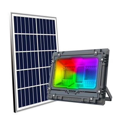 China Outdoor IP66 RGB LED LANDSCAPE Flood Light Solar Panel RGB Flood Lights with Remote Controller for sale