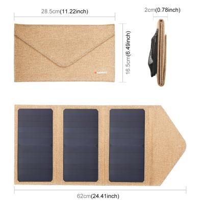 China Mini Flexible Portable Solar Panels 21W Foldable 14W 20W 28W Folding Solar Panel Kit 62cm*16.5cm for sale