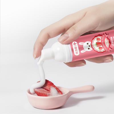 China Whitening Baby Kids Toothpaste OEM Brands Strawberry Flavor No Fluoride Gel Pink Toothpaste for sale