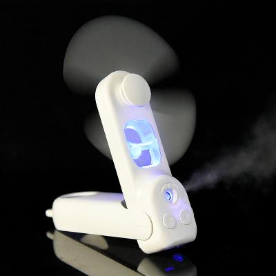 China With Flashlight Function Mini Handheld Hologram Fan Folding Flashlight Function New High Quality Portable Fan for sale