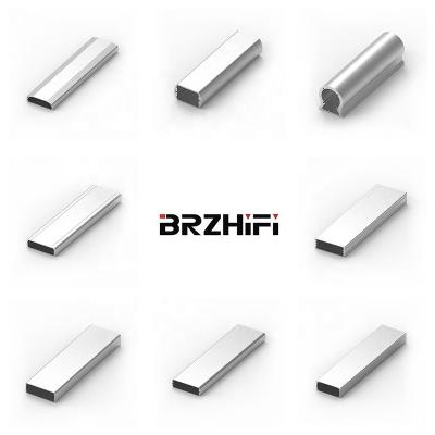 China BRIZHIFI decorations factory price hot sale square round tube aluminum extrusion for furniture LED decoration and audio amplifier enclosure for sale