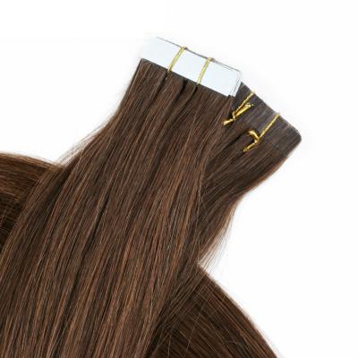 China Silky Straight Good Quality 10A Peruvian Remy Human Hair PU Straight Wave Tape On Hair Extensions for sale