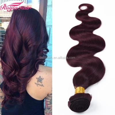 China Pure Body Wave Body Wave Color #99j Wine Red Hair Weaves 100% Virgin Remy Hair Extensionhair Human Hair Extensions for sale